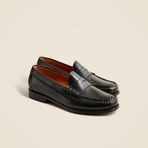 J. Crew Men's Camden Loafers Shoes Slip-On in Leather Black Size 9.5 NWOB